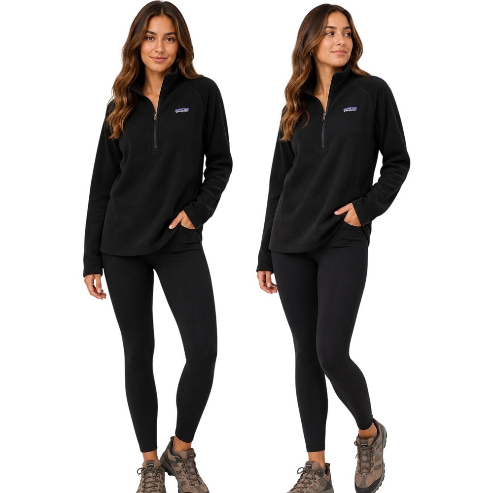 Patagonia Women's Synchilla Marsupial Quarter Zip Fleece Jacket Sweater Sz Large